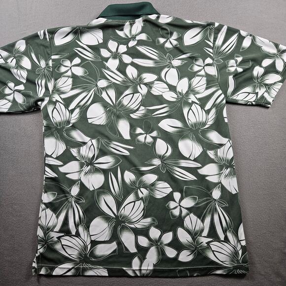 Hawaii Rainbow Warriors Polo Shirt Floral Print Green XL Tall Tropical - Picture 6 of 6
